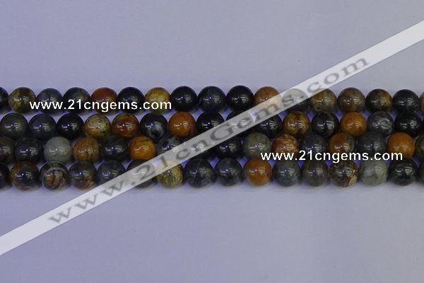 CPJ474 15.5 inches 12mm round black picasso jasper beads wholesale