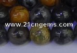 CPJ475 15.5 inches 14mm round black picasso jasper beads wholesale