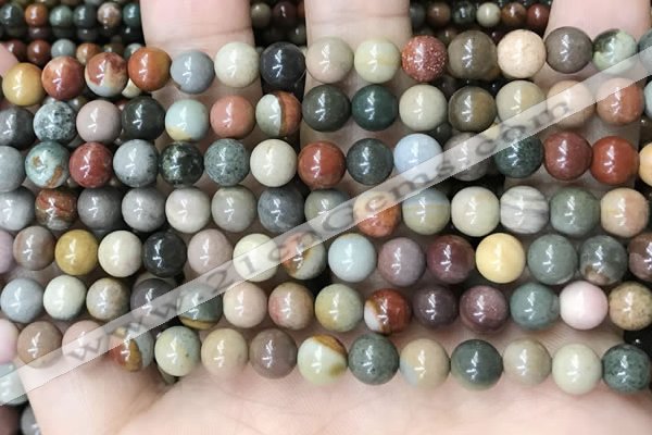 CPJ481 15.5 inches 6mm round polychrome jasper beads wholesale