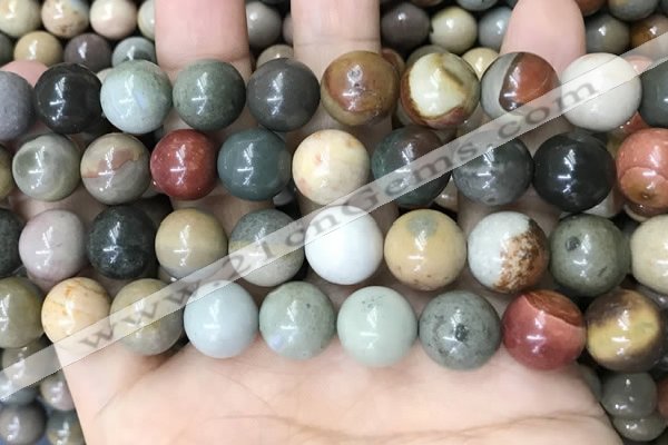 CPJ485 15.5 inches 14mm round polychrome jasper beads wholesale