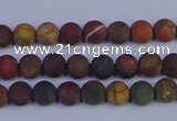 CPJ500 15.5 inches 4mm round matte picasso jasper beads wholeasle