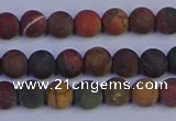 CPJ501 15.5 inches 6mm round matte picasso jasper beads wholesale