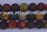 CPJ502 15.5 inches 8mm round matte picasso jasper beads wholesale