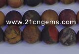 CPJ503 15.5 inches 10mm round matte picasso jasper beads wholesale