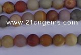 CPJ510 15.5 inches 4mm round matte polychrome jasper beads wholeasle