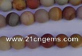 CPJ511 15.5 inches 6mm round matte polychrome jasper beads wholeasle