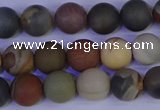 CPJ512 15.5 inches 8mm round matte polychrome jasper beads wholeasle