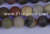 CPJ513 15.5 inches 10mm round matte polychrome jasper beads wholeasle