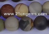 CPJ515 15.5 inches 14mm round matte polychrome jasper beads wholeasle