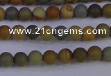 CPJ520 15.5 inches 4mm round matte wildhorse picture jasper beads