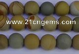 CPJ522 15.5 inches 8mm round matte wildhorse picture jasper beads