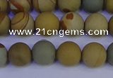 CPJ523 15.5 inches 10mm round matte wildhorse picture jasper beads