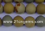 CPJ524 15.5 inches 12mm round matte wildhorse picture jasper beads