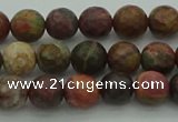 CPJ530 15.5 inches 4mm faceted round picasso jasper beads