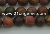 CPJ531 15.5 inches 6mm faceted round picasso jasper beads