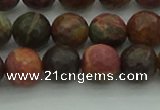 CPJ532 15.5 inches 8mm faceted round picasso jasper beads