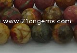 CPJ533 15.5 inches 10mm faceted round picasso jasper beads