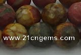 CPJ535 15.5 inches 14mm faceted round picasso jasper beads