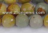 CPJ544 15.5 inches 12mm faceted round wildhorse picture jasper beads