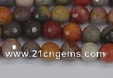 CPJ547 15.5 inches 6mm faceted round polychrome jasper beads