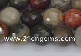 CPJ549 15.5 inches 10mm faceted round polychrome jasper beads