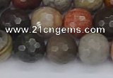 CPJ550 15.5 inches 12mm faceted round polychrome jasper beads