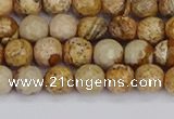 CPJ556 15.5 inches 6mm faceted round picture jasper beads