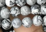 CPJ581 15.5 inches 6mm round grey picture jasper beads wholesale