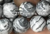 CPJ583 15.5 inches 10mm round grey picture jasper beads wholesale