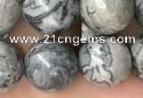 CPJ584 15.5 inches 12mm round grey picture jasper beads wholesale