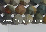 CPJ591 15.5 inches 8mm faceted nuggets matte polychrome jasper beads