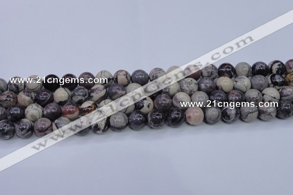 CPJ605 15.5 inches 14mm round purple striped jasper beads wholesale