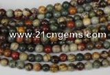 CPJ61 15.5 inches 4mm round picasso jasper gemstone beads