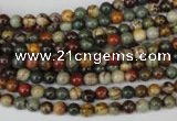 CPJ61 15.5 inches 4mm round picasso jasper gemstone beads