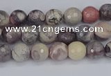 CPJ610 15.5 inches 4mm faceted round purple striped jasper beads