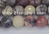 CPJ612 15.5 inches 8mm faceted round purple striped jasper beads