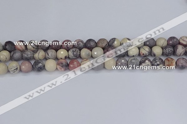 CPJ612 15.5 inches 8mm faceted round purple striped jasper beads