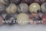 CPJ613 15.5 inches 10mm faceted round purple striped jasper beads