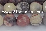 CPJ614 15.5 inches 12mm faceted round purple striped jasper beads