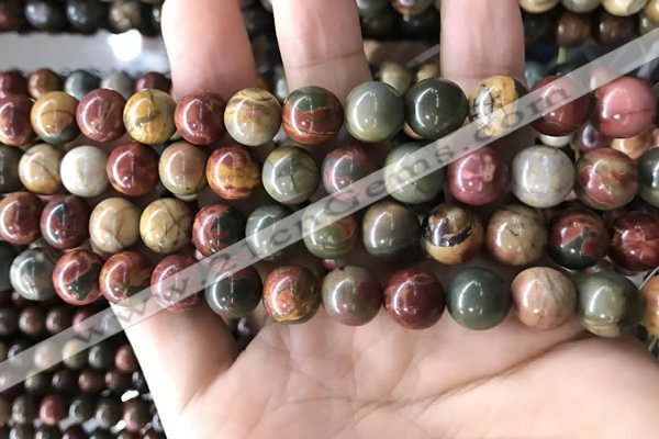 CPJ636 15.5 inches 10mm round picasso jasper beads wholesale