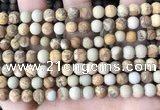 CPJ651 15.5 inches 6mm round matte picture jasper beads wholesale