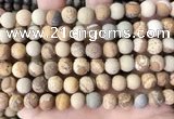 CPJ652 15.5 inches 8mm round matte picture jasper beads wholesale