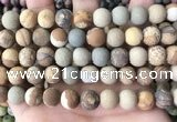 CPJ653 15.5 inches 10mm round matte picture jasper beads wholesale