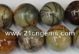 CPJ66 15.5 inches 18mm round picasso jasper gemstone beads