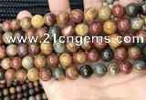 CPJ673 15.5 inches 10mm round picasso jasper beads wholesale