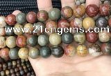 CPJ674 15.5 inches 12mm round picasso jasper beads wholesale