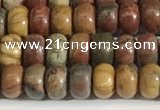 CPJ676 15.5 inches 2.5*4mm rondelle picasso jasper beads wholesale