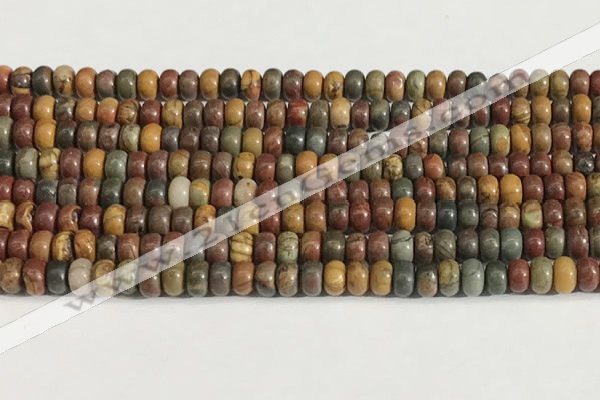 CPJ676 15.5 inches 2.5*4mm rondelle picasso jasper beads wholesale