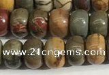 CPJ677 15.5 inches 4*6mm rondelle picasso jasper beads wholesale