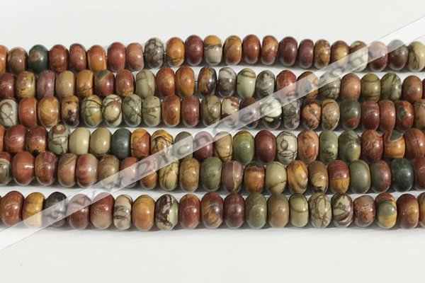 CPJ678 15.5 inches 5*8mm rondelle picasso jasper beads wholesale